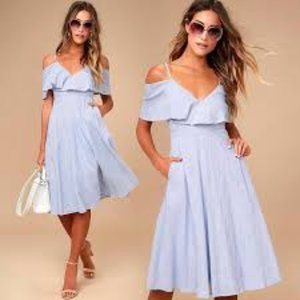 Lulu's Yacht Rock Blue & White Striped Dress